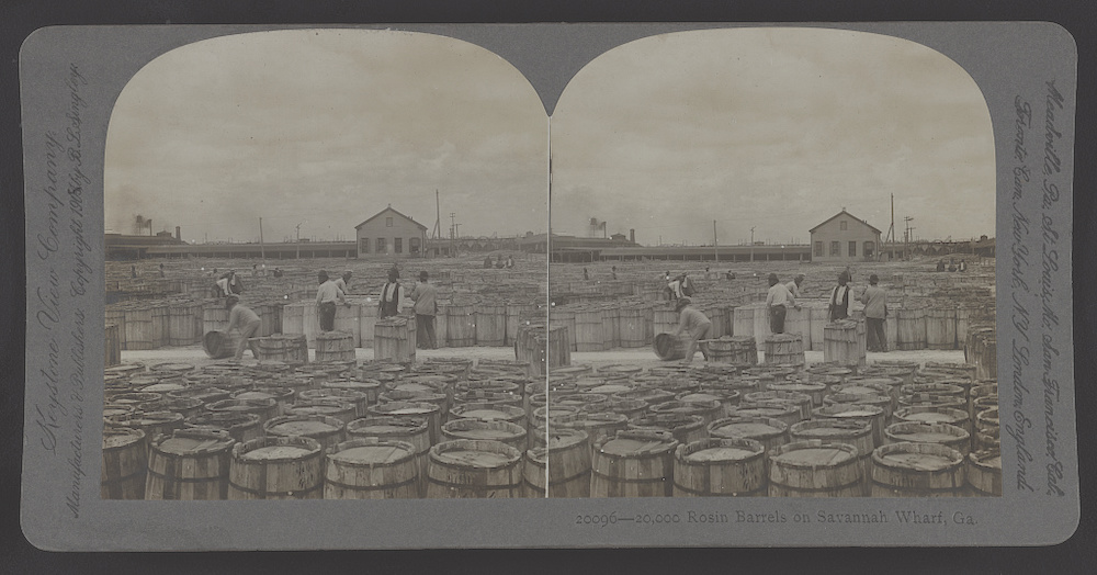 public domain pic from library of congress showing old oak barrels for shipping part of the history of whiskey and coffee