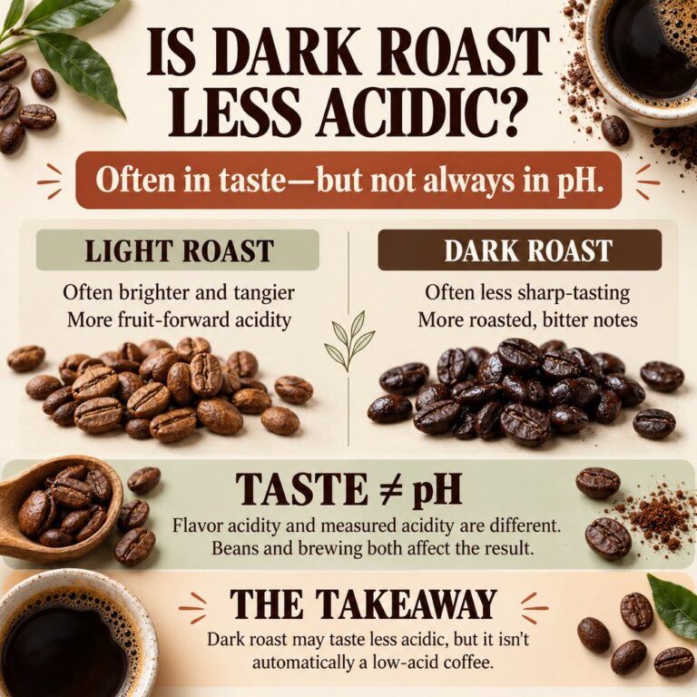 dark roast less acidic